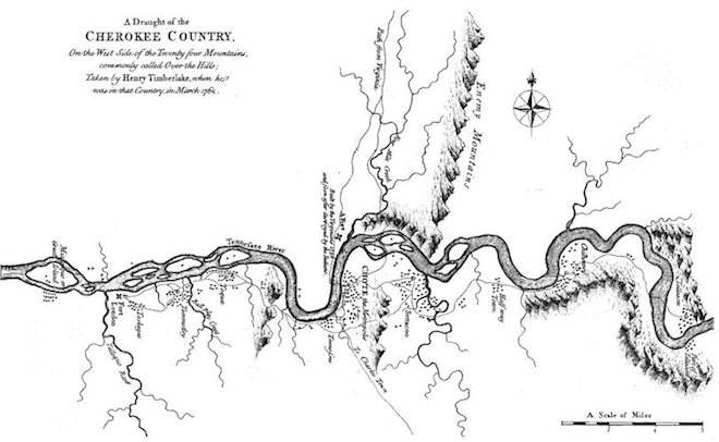 Map of Cherokee Country from Wikipedia Commons